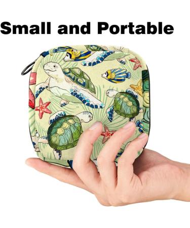 Portable Women's Binding-Up Bags | Menstrual Cup & Tampon Bags for Teenage Girls | Aesthetic Sea Turtle Design - Buy Online on GoSupps.com