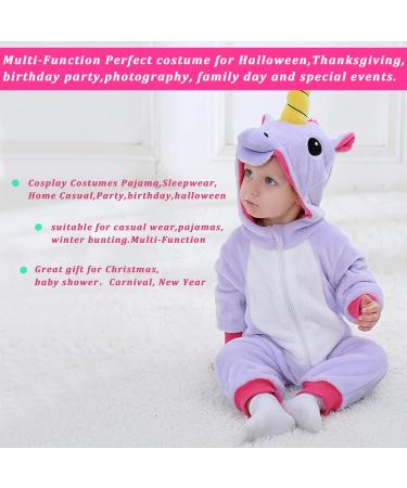 Doladola Baby Rompers Animal Hooded Onesie Toddler Jumpsuit 12-18 Months - Purple Unicorn - Buy Online on GoSupps.com