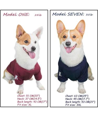 Koneseve Dog Shirts 2-Pack Blue & Red 2XL | Breathable Cotton Puppy Clothes for Small to Large Dogs | Adorable Fashion Apparel for Pets - Buy Online on GoSupps.com