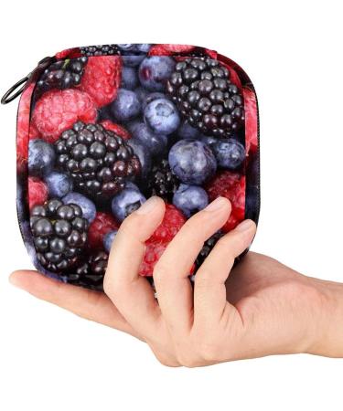 Portable Menstrual Bag for Women & Teens - Blueberry Raspberry Sanitary Napkin Storage - Perfect for Menstrual Cups - Buy Online on GoSupps.com