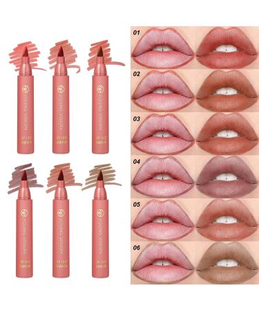 YOUNG VISION Lip Tint Marker Set - 3 PCS Lightweight Lip Stain Long-Wearing Waterproof Liquid Lipstick & Dual Lip Liner Stick in Nude Matte Shades - Buy Online on GoSupps.com