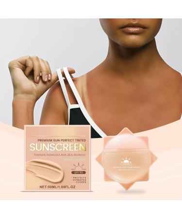  Generisch Tinted facial sunscreen SPF 50 50 ml mattifying sun protection for daily use sports makeup holidays swimming etc. - Buy Online on GoSupps.com