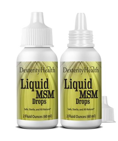 Dexterity Health Liquid MSM Eye Drops 2-Pack of 2 oz. Squeeze-Top Bottles, 100% Sterile, Vegan, All-Natural and Non-GMO, Contains Organic MSM 2 Fl Oz (Pack of 2)