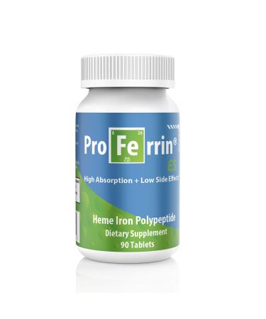 Proferrin ES Heme Iron Polypeptide Dietary Supplement Tablets, Blue/Green, 90 Count, Basic 90 Count (Pack of 1)