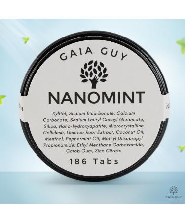 Gaia Guy | NanoMint Fluoride Free Toothpaste | Nano-Hydroxyapatite Remineralizing Toothpaste Tablets - Nano Hydroxyapatite (nHA) Plastic Free Eco-Friendly Glass Jar | 186 Tabs - Buy Online on GoSupps.com