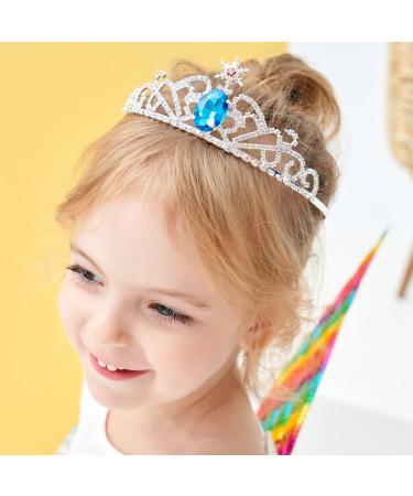Blue Diamond Snowflake Rhinestone Girls Tiara - Lovelyshop Princess Elsa Crown - Buy Online on GoSupps.com