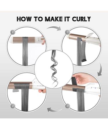 Rhyme 12 Pieces Clip In Coloured Hair Extensions for Girls Women Grey Hairpieces Wig for Girls Multicoloured Party Highlight Clips (Dark grey Grey Light grey) - Buy Online on GoSupps.com