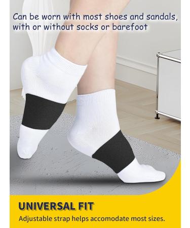 Plantar Fasciitis Relief Brace & Arch Support Sleeves - Adjustable Cushioned Support for Flat Feet & Foot Pain - Sizes M 5-8 / W 6-9.5 - Black - Buy Online on GoSupps.com