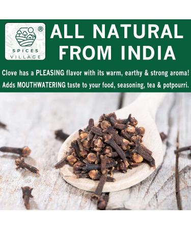 Spices Village Whole Cloves 7 oz - Kosher, All Natural Dried Clove Buds - Gluten Free, Non GMO - Ideal for Food, Tea, Potpourri - KETO Friendly - Resealable Bulk Bag - Buy Online on GoSupps.com