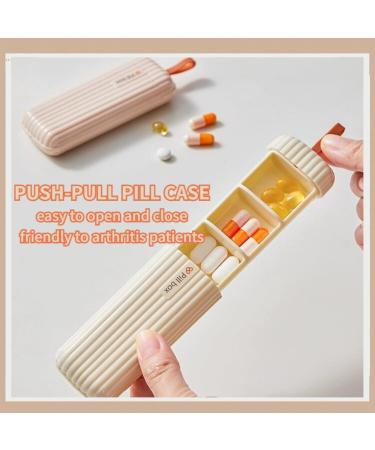 Travel Pill Organizer - Portable Pill Box with Hanging Rope Pull-Out Compartments for Vitamins Supplements & Medication (Pink - Buy Online on GoSupps.com