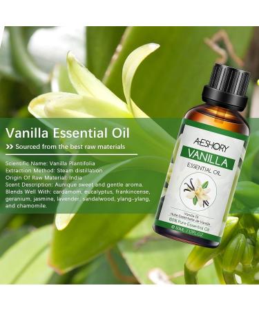 Aeshory 100% Natural Essential Oils Vanilla 50ml - Therapeutic Quality Aromatherapy Fragrance Oil for Diffuser Humidifier Skin & Hair Care Massage - Buy Online on GoSupps.com