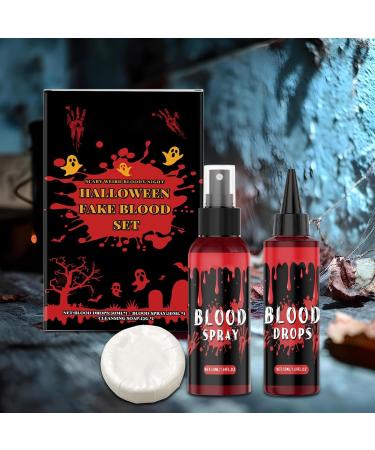  Pruojhw Vampire Blood Realistic Bleeding Wound Effect | Soap Erasable Makeup for Costume Women Cosplay Vampire Zombie Masquerade - Buy Online on GoSupps.com