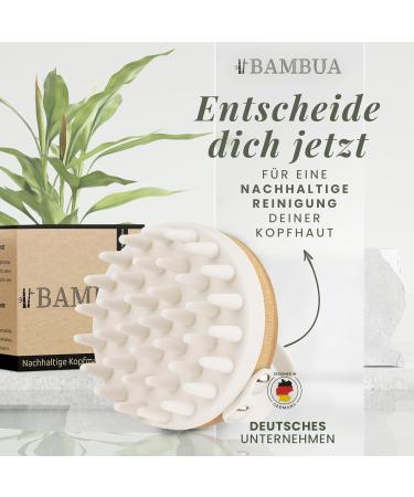 Bambua Scalp Massage Brush - Premium Head Massager for Healthy Scalp | Anti-Scales Effect & E-Book Included | Perfect for Shower Use - International Shipping Available - Buy Online on GoSupps.com