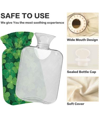Clover 2L Hot Water Bottle with Cover - BPA-Free Large Bag for Pain Relief | Ideal for Headaches Neck & Shoulders - Buy Online on GoSupps.com
