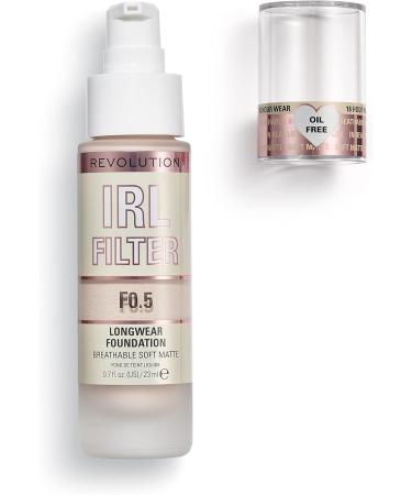 Makeup Revolution IRL Filter Longwear Foundation F0.5 Fair Skin Tones 23ml - Matte Finish, 16 Hour Wear (Pack of 1) - Buy Online on GoSupps.com