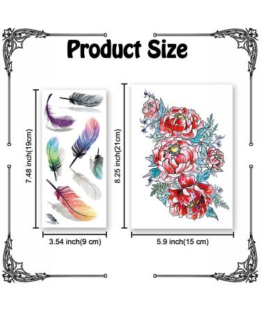 Cerlaza Temporary Tattoos for Women - 45 Styles on 10 Sheets, Butterfly Flower Stickers, Long Lasting & Waterproof Fake Tattoos Kit - Buy Online on GoSupps.com