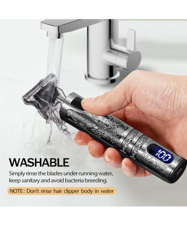 Hair Trimmer Long Hair Trimmer Men's Wireless Hair Trimmer 0 mm Hair Trimmer Rechargeable with LED Display T Blade Trimmer Electric Beard Trimmer for Children and Families (Silver LED) Silver-led - Buy Online on GoSupps.com