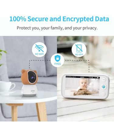 KAWA 2K Baby Monitor 5" IPS Screen Video Baby Monitor with Camera and Night Vision TF Card Storage(Not Included) 4000mAh 4X Zoom 2-Way Talk 180 Flip Lullabies Temp Sensor 1000ft Range (S7) Brown - Buy Online on GoSupps.com