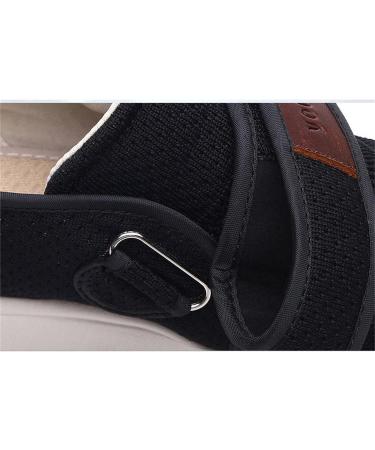 Adjustable Mens Diabetic Slippers | Wide Indoor Outdoor Sandals | Non-Slip | Large Size | for Elderly Swollen Feet Plantar Fasciitis | Grey 26cm - Buy Online on GoSupps.com