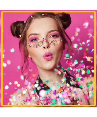 2 Pcs Mardi Gras Face Glitter - Purple Gold Green Chunky Glitter Gel for Festivals Raves & Costumes - Buy Online on GoSupps.com