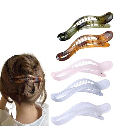 Hair Claw Clips for Women Claw Clips for Thin Hair Clips Strong Hold Hair Clips 5 Color Fashion Hair Styling Accessories Gifts for Women Girls 5 Count (Pack of 1)