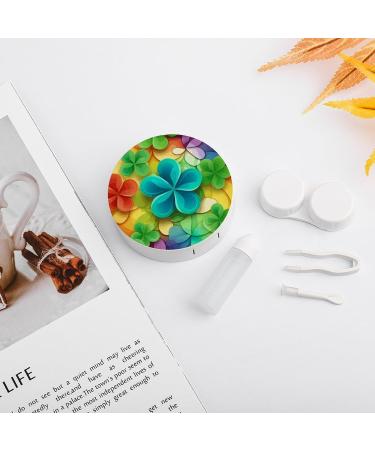 Rainbow Circle Shamrock Contact Lens Case - Travel-Friendly Plastic Care Box - Buy Online on GoSupps.com