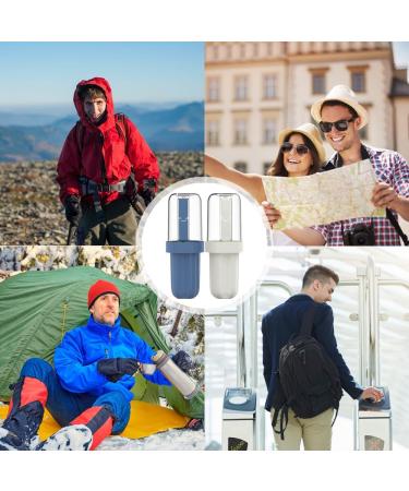 Dzmuero Toothbrush Etui - Portable 2-in-1 Travel Case & Storage | Blue & White Toothbrush Cup for Home & Travel - Buy Online on GoSupps.com