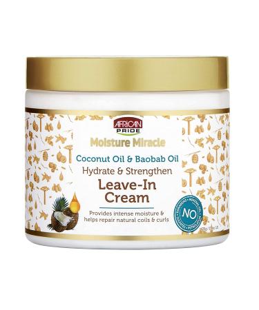 African Pride Moisture Miracle Coconut Oil & Baobab Leave-In Hair Cream - 3 Pack, 15 oz Each | Hydrates, Strengthens, Repairs Natural Coils & Curls - Buy Online on GoSupps.com