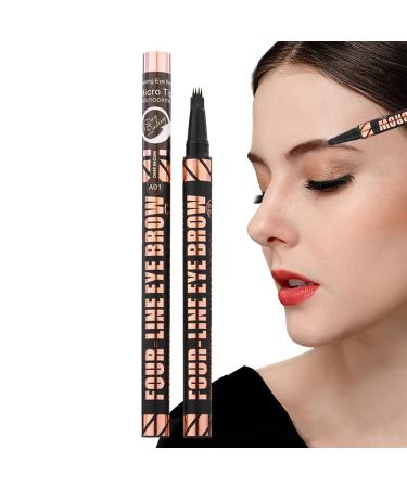 Jubepk Eyebrow Pencils Waterproof Eyebrow Tip Applicator 4 Tip Design Long Lasting Contouring 1ml Coloring Tool for Men Women Shaping and Filling in Sparse Areas