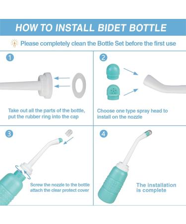 Topquafocus 12oz Perineal Bottle - Portable Travel Bidet for Postpartum Care | Essential After Birth Cleaning for Women - Blue - Buy Online on GoSupps.com