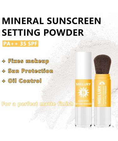 Buy Sunscreen Setting Powder SPF 35 - Mineral Brush Powder for Oil Control & Natural Matte Finish | Lightweight Translucent Loose Powder for All Skin Types - Buy Online on GoSupps.com
