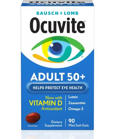 Ocuvite Adult 50+ Eye Vitamins and Mineral Supplements with Lutein Zeaxanthin and Omega-3 90 Soft Gels (Pack of 3) - Buy Online on GoSupps.com