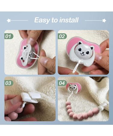 ISEAINNO Silicone Beads Pacifier Clips for Baby Girls & Boys Baby Pacifier Holder Clip Pacifier Strap Pacifier Leash for Baby Shower and Birthday 2 Pack (Pink White) - Buy Online on GoSupps.com