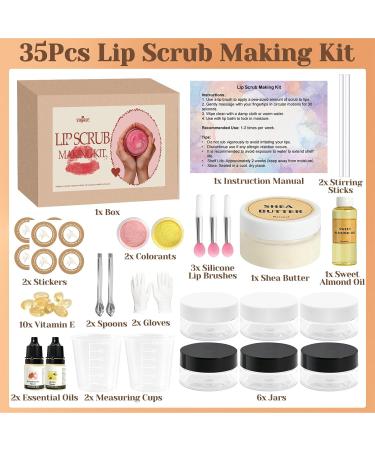 2 in 1 Lip Care Making Kit: Create Your Own Sugar Lip Scrub & Coconut Lip Balm - Complete DIY Set with Essential Oils Beeswax & Butters for Moisturizing and Exfoliating - Gift for Women Girls - Buy Online on GoSupps.com