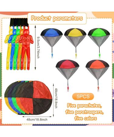 Downdrift Parachute Toy - 5 Pack Outdoor Flying Parachutists for Kids | Perfect Birthday Gifts & Throwing Games - Buy Online on GoSupps.com