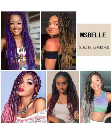 MSBELLE 26 Inch Pre-Stretched Pink Ombre Braiding Hair - Hot Water Setting (100g Pack) - Buy Online on GoSupps.com