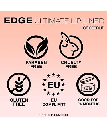 Kandi Koated Edge Lip Liner Pencil Chestnut | Paraben-Free & Cruelty-Free | Vitamin E & C | Rich Dark Brown for Flawless Beauty & Makeup - Buy Online on GoSupps.com