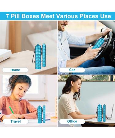 Stackable Waterproof Metal Pill Box | 7 Day Organizer for Vitamins Supplements & Nutraceuticals - 2 Pcs Travel Pill Box - Buy Online on GoSupps.com