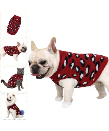 Dog sweater small dog sweater sweater for cats chihuahua clothing bulldog dog sweater keline medium large cat puppy dog sweater leopard red l l red red