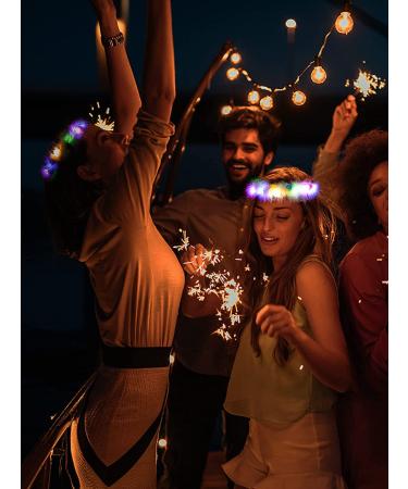 Luminous LED Flower Crowns Headbands - 16pcs Multicolor Light Up Floral Headdress for Women, Girls - Perfect for Halloween, Wedding, Beach Parties - Photo Props Included - Buy Online on GoSupps.com