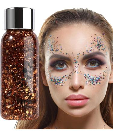  bellv Body Glitter Gel Coarse Glitter Body Removal Waterproof Long Lasting Face and Hair Holographic Cosmetic Accessories for Concert Festival . - Buy Online on GoSupps.com