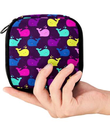 GIAPB Period Bag | Sanitary Napkin Holder & Makeup Pouch | Colorful Whale Background | Color 2769 - Buy Online on GoSupps.com