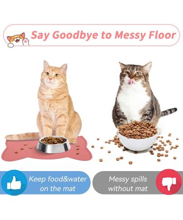Cat Food Mat Non Slip Cat Dog Bowl Mat Silicone Cat Dog Feeding Mat Stop Food Water Spills Pet Food Mat Waterproof Cat Dog Mat for Floors (44 * 25.5CM Pink) - Buy Online on GoSupps.com