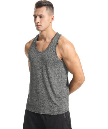 Ymmchy Men's Sport Tank Top 3-Pack - Quick Dry Sleeveless Muscle Shirts for Gym & Training - Black Gray Army Green - Size L - Buy Online on GoSupps.com
