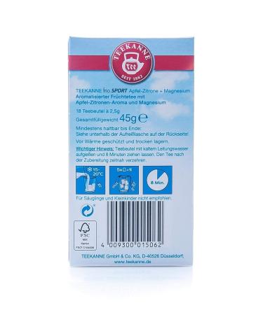 Teekanne Frio Sport Apple-Lemon-Magnesium Tea - Pack of 3 (54 Tea Bags) | Energizing Herbal Blend for Active Lifestyles - Buy Online on GoSupps.com