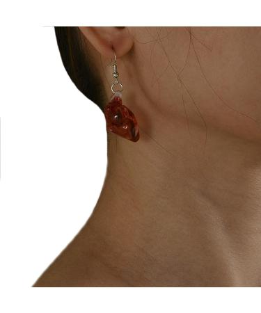 Feylie Heart Dangling Earrings | Gothic Punk Asymmetrical Ear Cuffs | Unique Heart Pendant Earrings for Halloween Party - Buy Online on GoSupps.com