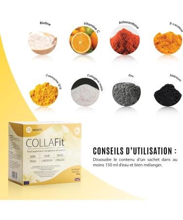 Collafit Food Supplement | The Natural Path to Beauty | Improved Skin Hydration and Elasticity | Patented Marine Collagen Peptides (Type I) | 28 Bags - Buy Online on GoSupps.com