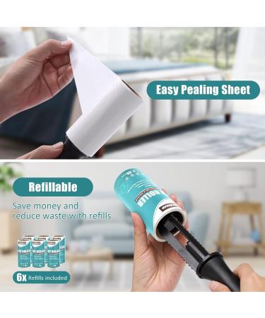 Lint Rollers for Pet Hair 8m 60-Sheet Rolls 6 Pack Clothes Sofa Bed and Carpet Removes Dog Cat hairs Dust and Fluff From Garments Furniture and Car Seats 60 Sheets per Refill Pack of 6 Roll / 3 Handles - Buy Online on GoSupps.com