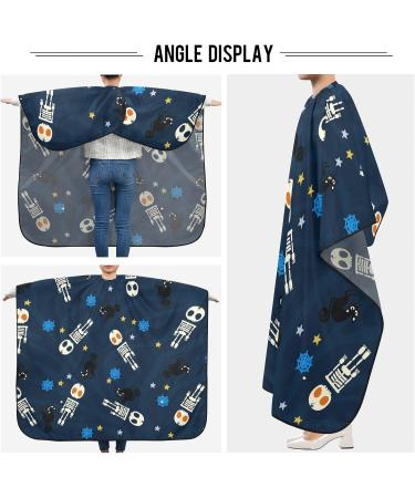 Waterproof Barber Cape - Skull & Star Pattern | Unisex Cheetah Haircut Bib for Men - International Shipping Available - Buy Online on GoSupps.com