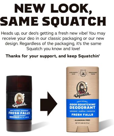  Dr. Squatch Dr. Squatch Natural Deodorant for Men - Fresh Waterfalls - Aluminium Free - 80ml (Pack of 2) - Buy Online on GoSupps.com